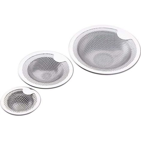 Filtro di scarico in acciaio inox, filtro per doccia, per lavello da cucina, bagno, lavabo, vasca da bagno (3 pezzi)