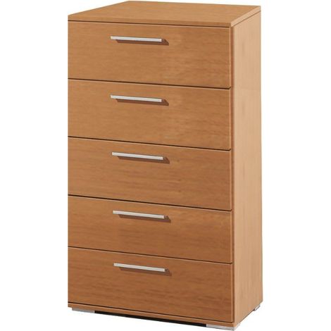 Cómoda Clásica En Color Cerezo 5 Cajones 52x101x41 Cm Para Dormitorio