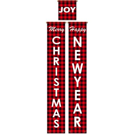 Joyeux Noël bannière distique porte rideau porche liste créative distique décoration YMYNY (1/2)