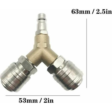 Distributeur d'air comprimé, raccord d'air comprimé 1/4 connecteur d'air comprimé à dégagement rapide à 3 voies avec distributeur mâle en Y (1/4)