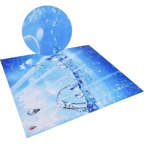 Wasserdichter Duschvorhang aus Polyester, farbenfroher Aufdruck, inklusive 12 Haken, für Badezimmer, 150 x 180 cm (1/5)