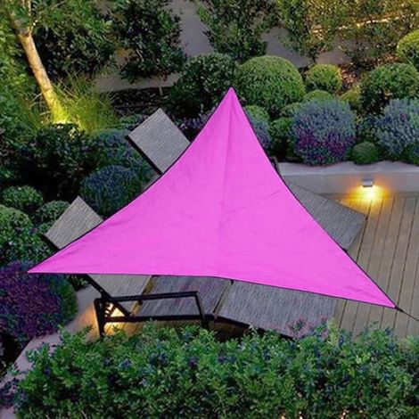 Voile d'ombrage triangulaire imperméable et anti-UV, toile solaire extérieure pour jardin, terrasse, piscine, camping et pique-nique (1/5)