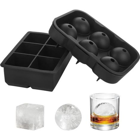 Moule à Glaçons - Fabricant De Hockey Sur Glace - Silicone - 2 Pcs - Noir - Antiadhésif (1/4)