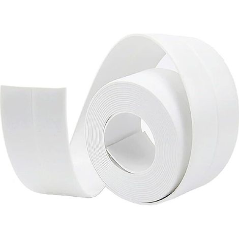 Ruban d'étanchéité anti-moisissure et imperméable, joint silicone blanc pour salle de bain et baignoire, ruban adhésif doux adapté à la cuisine, les toilettes et le coin - 3.2m x 3.8mm - OUYLAF (1/4)