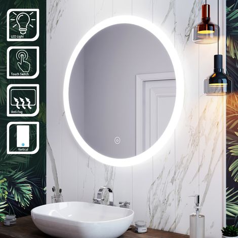 ELEGANT Ambient Light Mirror Round Bathroom Mirror 800x800mm Acrylic Mirror (1/5)