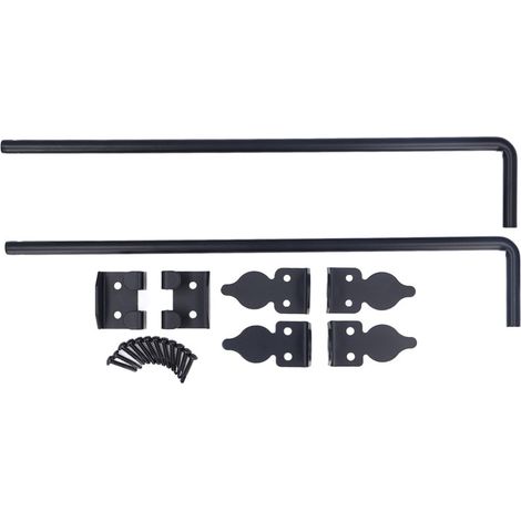 Barras de cierre para puertas, acero macizo de alta resistencia, 45,7 cm (negras)