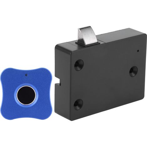 Serrure à empreinte digitale Home Smart en alliage d'aluminium pour armoire et tiroir, petite serrure électrique en forme de fleur bleue (1/5)