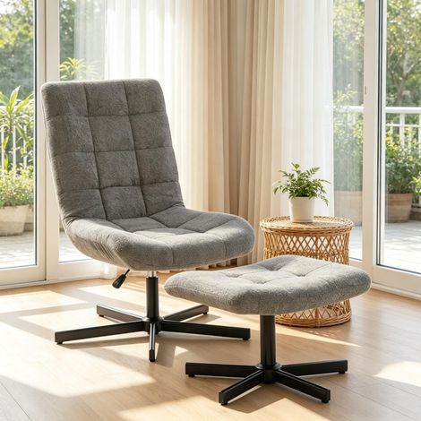 Sillón reclinable con reposapiés, giratorio, regulable en altura y con respaldo reclinable. (1/5)