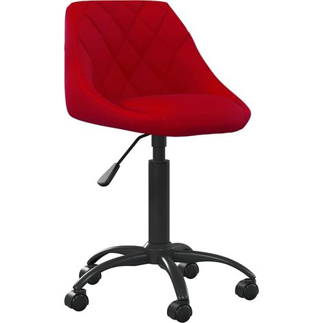vidaXL Chaise de bureau Rouge bordeaux Velours (1/5)