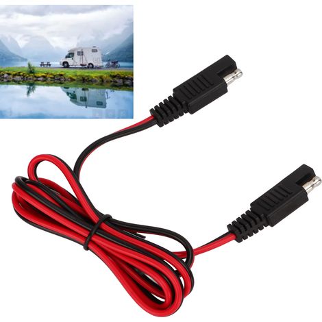 Câble d'extension SAE 16AWG pour véhicules électriques avec connecteur SAE et serre-câble, cuivre et gaine PVC