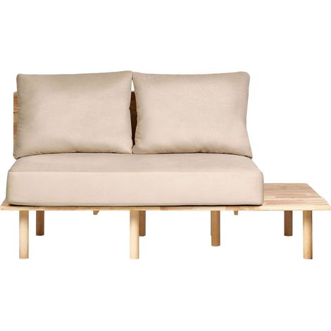 Sofa 2 Seater SALO Fabric Sand Beige with Tables