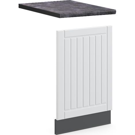 Pannello frontale Fame-Line, Bianco rustico, 45 cm , PL Antracite, Vicco