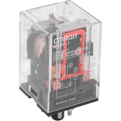 Relais de puissance pour circuit imprimé, tension de bobine 220 V/230 V CA, 8 broches DPDT 2NO 2NC MK2P-1 (1/5)