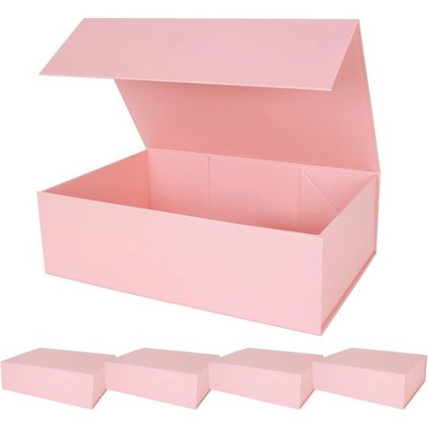 Boîtes cadeaux pour demoiselles d'honneur – Lot de 5 – 27 x 17 x 7 cm – Boîtes en carton avec fermeture magnétique – Pour mariage et anniversaire – Rose (1/5)