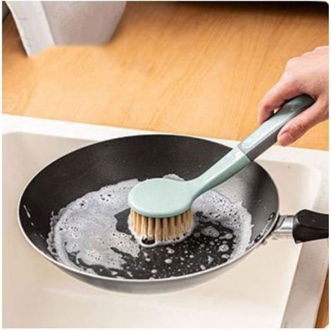 Brosse VaisselleBrosse de Nettoyage MultifonctionsBrosse Rcurer Avec Longue poignepour EvierPolesCuisine EPONGE (1/4)