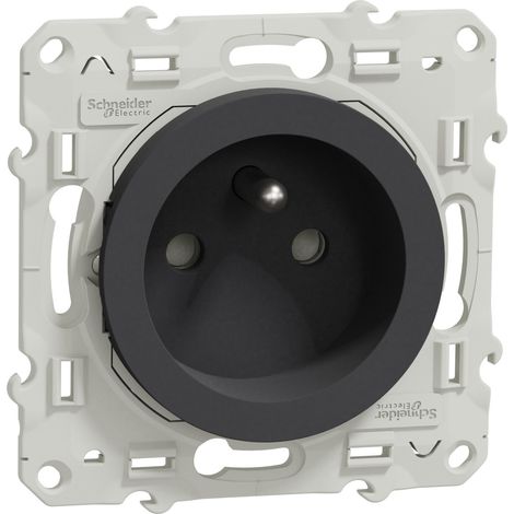 ODACE PRISE DE COURANT 2P+T ANTHRACITE A VIS CONNEXION A VIS SCHNEIDER S540039 (1/4)