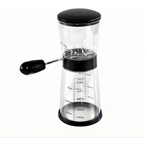 Moulin à Noix avec Verre Doseur, Acier Inoxydable/Plastique, Noir