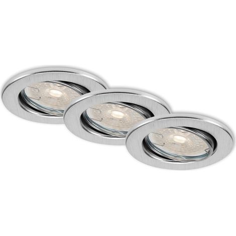 LED Einbauleuchten 3er Set dimmbar schwenkbar GU10 5,5W Metall Ø8,6cm Briloner