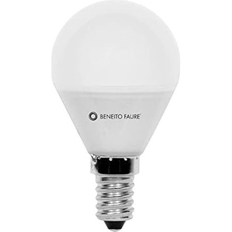 Lampadina LED sferica 5,5W E14 Dimmable Retrofit con fascio luminoso a 360 gradi, temperatura colore 2700K luce calda - Beneito & Faure