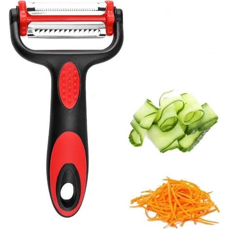 3 en 1 Econome a Julienne - Econome Spaghetti Legumes, Eplucheur Légumes avec poignée antidérapante est Idéal pour peler。