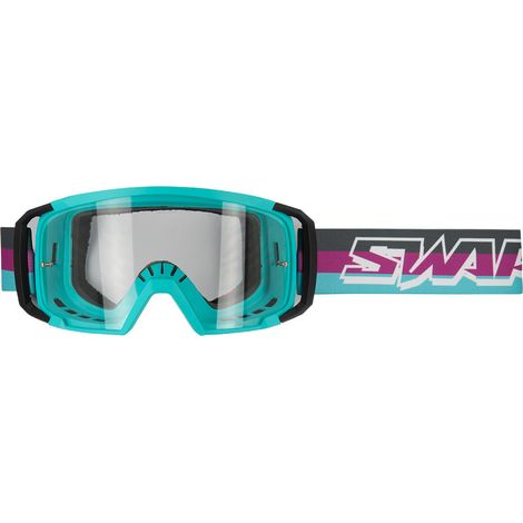 Masque Cross SCRUB V2 - NOIR / VIOLET / BLEU ECRAN TRANSPARENT