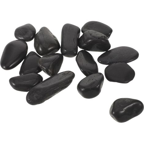 Schwarze Naturstein Kochsteine aus Kiesel für Steak und