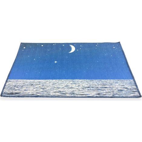 TAPIS D'IMPRESSION NUMÉRIQUE DE LA SOIE EFFET LUNE DE LUNE DE CIEL ÉTOILÉ Cm. 70x120 (1/3)