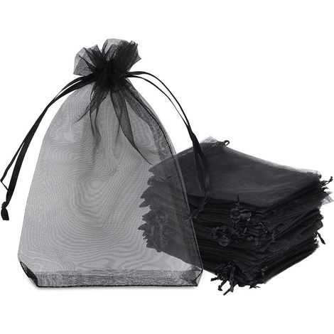 QAZQA 50pcs Sacs Organza,15x20cm Sachets Pochettes Cadeau en Organza avec Rubans Sac à Bijoux Sachets pour Lavande Sacs de Bonbons Faveur Présent Sacs pour Anniversaire Baptême Fête Décoration Mariage (1/5)