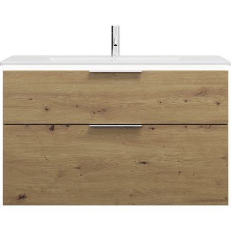burgbad Eqio Slim lavabo en céramique avec meuble sous-lavabo et