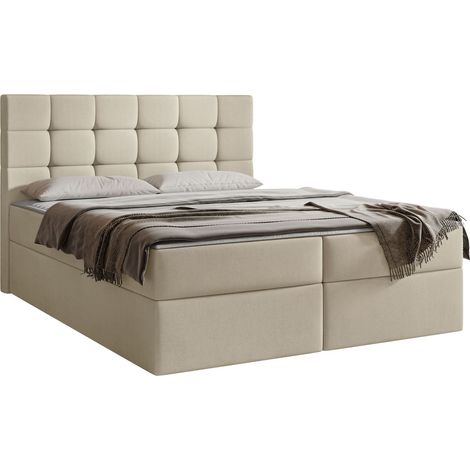 Lit boxspring Comfivo Osculum I, Manila 02, Continental, Double, 140x200, Tissu, Disponible, 143x206x112cm (1/5)