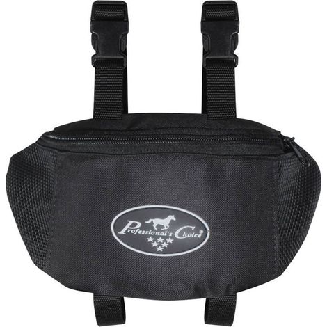 taglia unica, Nero tinta unita: Borsa da pommello per selle western in nylon traspirante con chiusura zip