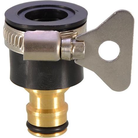 Raccord de tuyau pour robinets, compatible avec les diamètres 15-22 mm, plaqué or, réglable, en laiton. Idéal pour la cuisine et le lave-linge. Adaptateur de robinet multifonction. Facile à utiliser. (1/4)