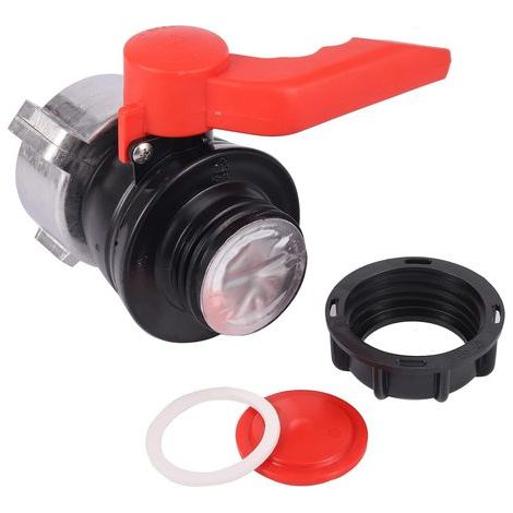 Adaptateur IBC pour robinet à boisseau sphérique, robinet d'écoulement IBC S75 x 6, filetage grossier, accessoire de réservoir pour réservoir d'eau de pluie (DN50) (1/5)