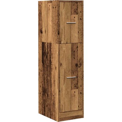 Armario boticario multifuncional de estilo antiguo con espacio de almacenamiento 30 x 41 x 118 cm fabricado en madera de ingeniería con acabado envejecido 020050617 (1/5)