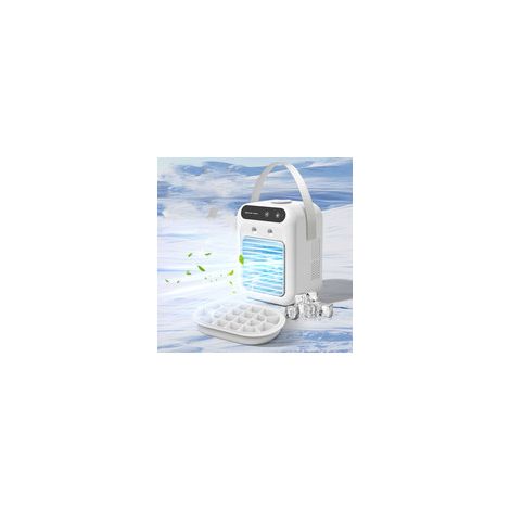 Mini-tragbare Klimaanlage, Kaltwasservernebelung, leise Kühlung, USB-Ladefunktion, [Tasche + Eiswürfelbehälter] (1/5)