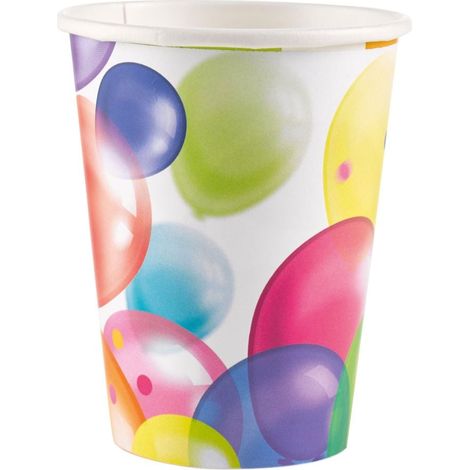 Pappbecher Ballons 8 Stück, 250 ml