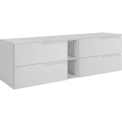Set di mobili da bagno sotto lavabo, bianco, 180 (2 x 80 + 20) x 46 x 58 cm