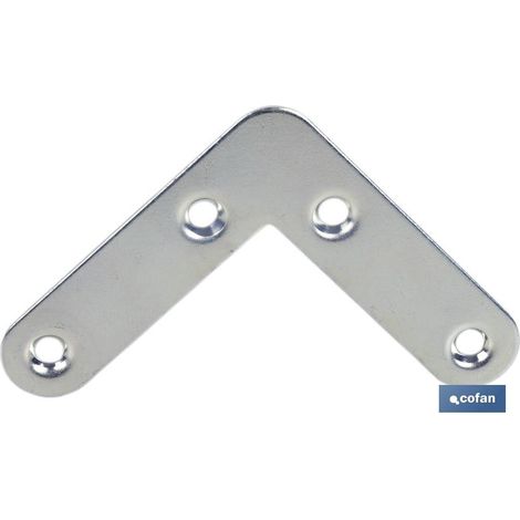 Pack de 40 unités d'équerres plates 40 mm en acier galvanisé
