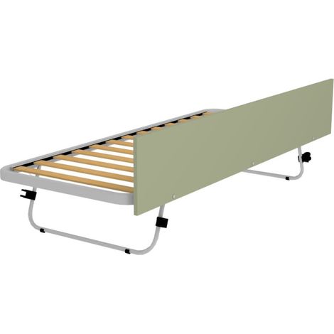Rete estraibile 80x190 con gambe a scatto e frontale di finitura - Salvia (1/5)