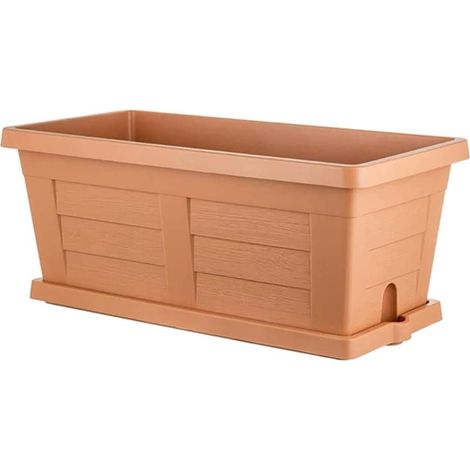 BAMA FIORIERA EFFETTO LEGNO COLORE TERRACOTTA 80 X 40 X 34H CM (1/10)