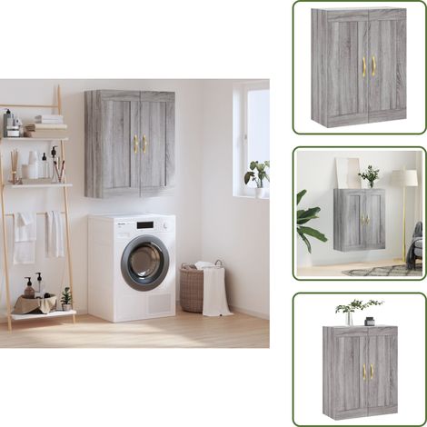 Armadio grigio sonoma - vidaXL Mobile a Parete Grigio Sonoma 69,5x34x90 cm Legno Multistrato -