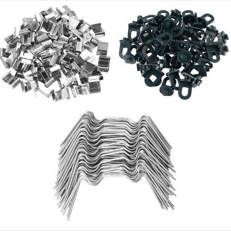 Kit de Fixation pour Serre et Châssis Froid – 100 Attaches Z + 50 Anneaux + 50 Clous en W (1/5)