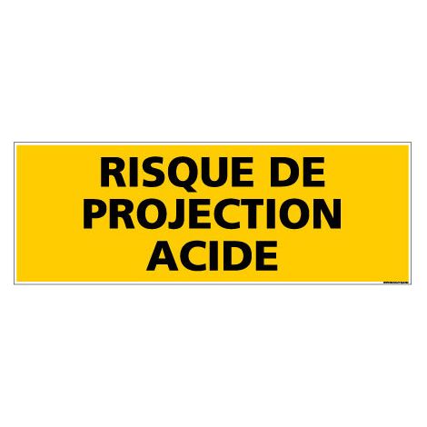 Panneau de Signalisation danger RISQUE DE PROJECTION ACIDE (C0212) - Adhésif - 210 x 75 mm