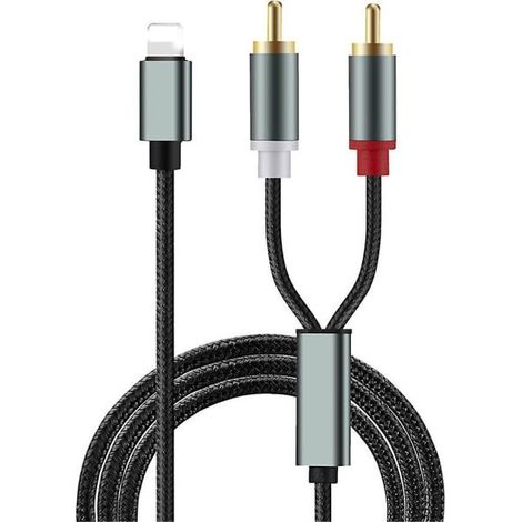 Lightning to RCA Cable Audio Aux Adapter, Stereo Y Splitter Adapter for Select iPhone, iPad for Power, Car, Home Theater, Speakers (1/5)