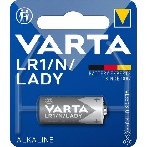 Pile Varta Alkaline Lr1 Lady 1.5v (EMBALLAGE 1 Unit) Ø12x30,2mm