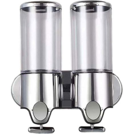 Distributeur De Savon Mural - 500 Ml - Manuel - Pour Salle De Bain Cuisine Toilette Bureau - Lot De 2 (1/4)