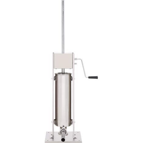 vidaXL Embutidora manual de acero inoxidable plateado 7 L (1/2)