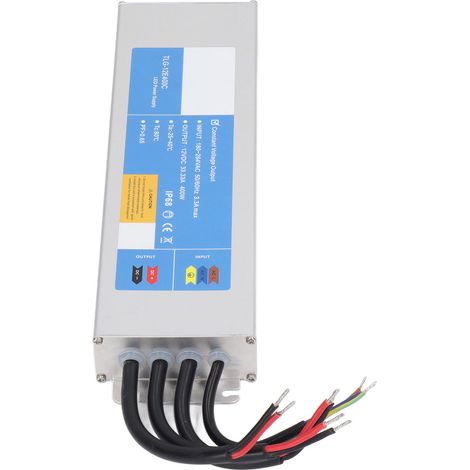 Alimentation LED 400 W étanche IP68, transformateur/convertisseur basse tension, entrée 180-264 V CC, 12 V 33,3 A (1/5)