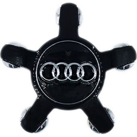 Ulisem 4 Pièces Auto Cache Moyeux Capuchons De Centre pour Audi A3 A4L A5 A6L A8L Q3 Q5, Centre de Jante Capuchons Cache de Roue Centrale Accessoires de Voiture,135mm,noir (1/5)