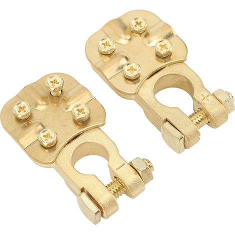 Jeu de 2 connecteurs de borne batterie en laiton, pinces de cosse auto positif négatif, 1 vers 3 voies, câble 2-4/0 AWG, pour voiture. (1/5)